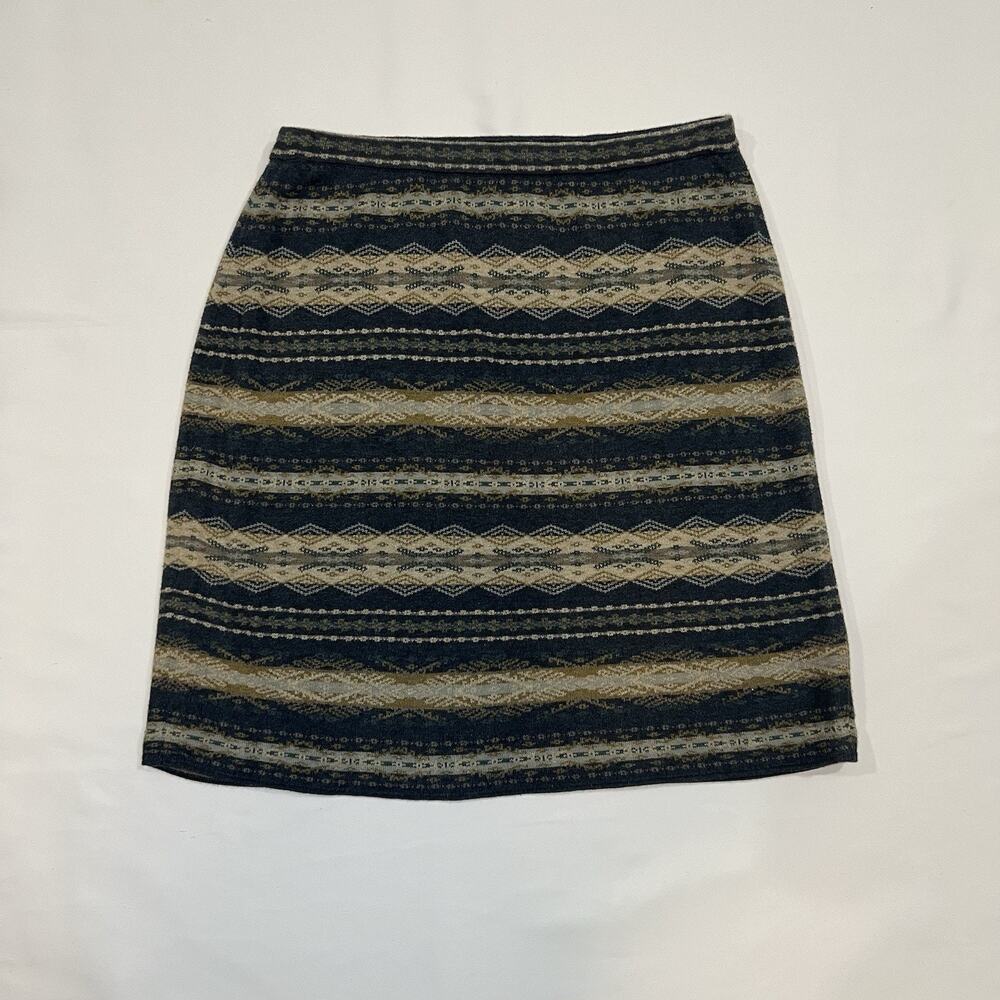 Peruvian Connection 100% Pima Cotton Geometric Print Pullover Skirt Size Medium